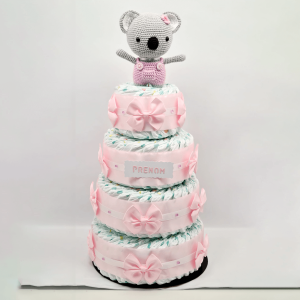 Gâteau de couches Deluxe Koala rose